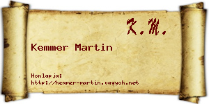Kemmer Martin névjegykártya